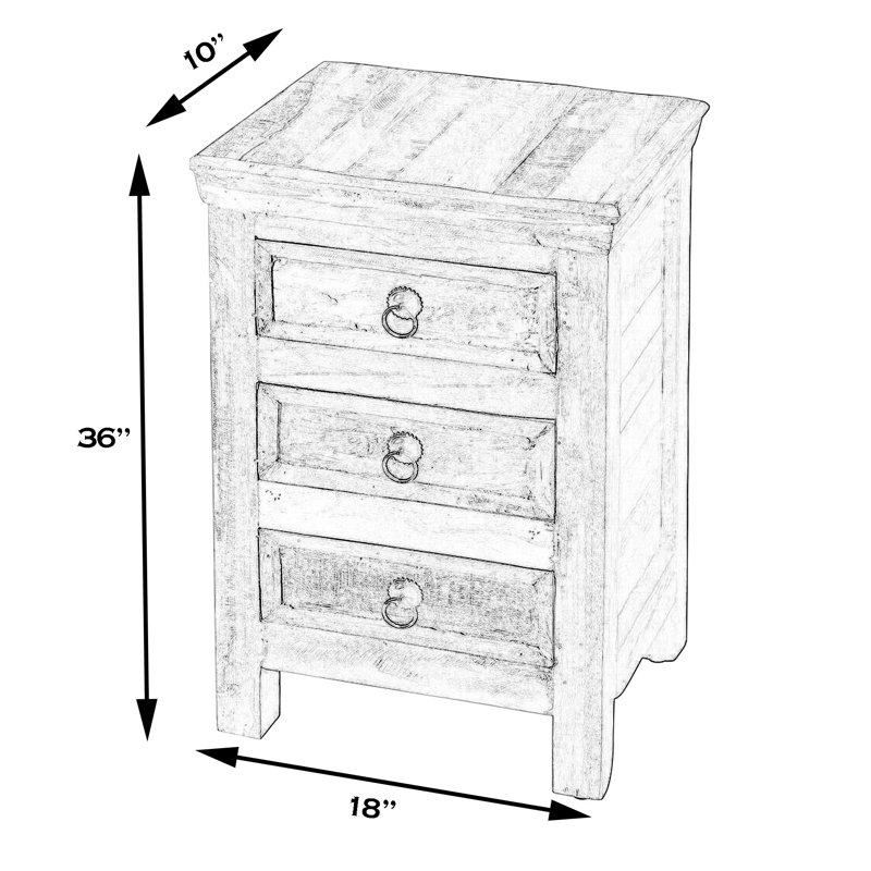 Arya Rustic Brown Recycled Wood Accent Chest with Dovetail Drawers