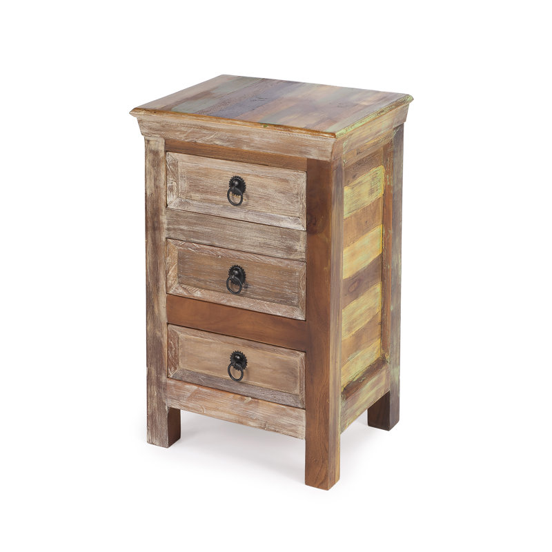 Arya Rustic Brown Recycled Wood Accent Chest with Dovetail Drawers
