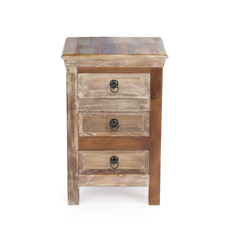 Arya Rustic Brown Recycled Wood Accent Chest with Dovetail Drawers