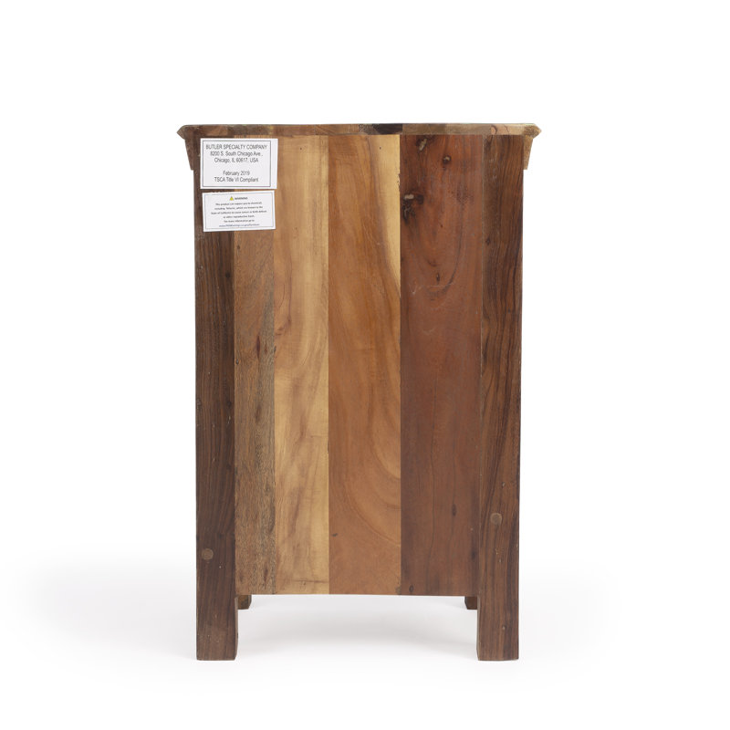 Arya Rustic Brown Recycled Wood Accent Chest with Dovetail Drawers