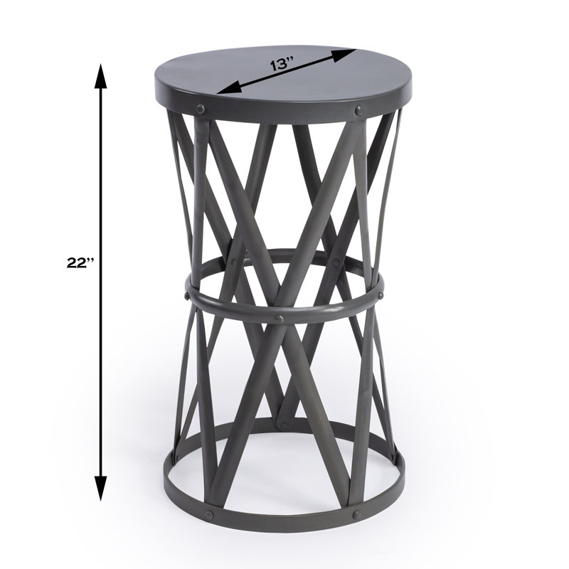 Empire Round Gray Iron 13" Side Table