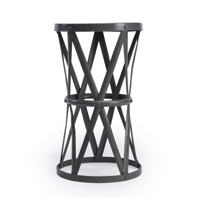 Empire Round Gray Iron 13" Side Table