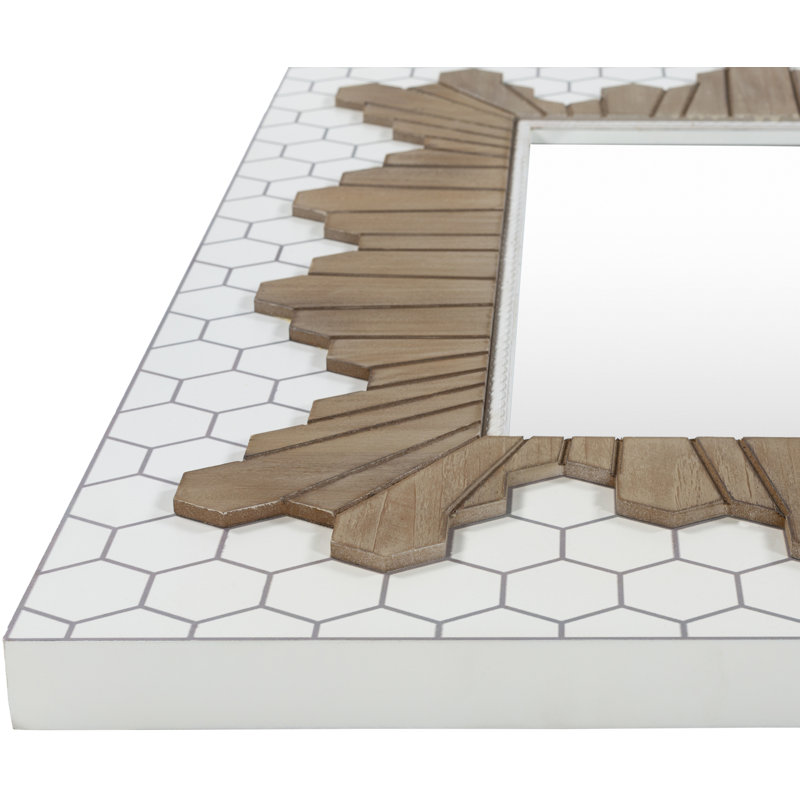 Gertha Full-Length Rectangular Wood Mirror with Silver Accents