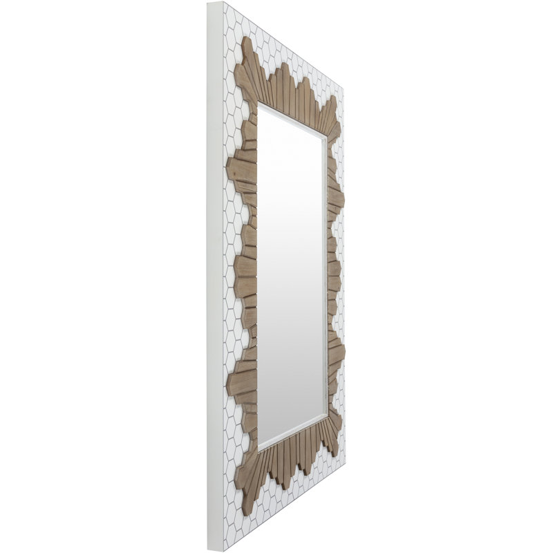 Gertha Full-Length Rectangular Wood Mirror with Silver Accents