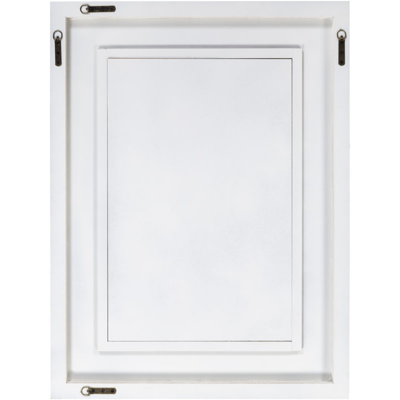 Gertha Full-Length Rectangular Wood Mirror with Silver Accents