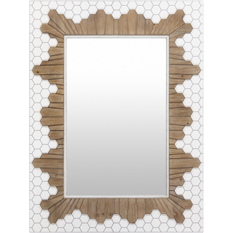 Gertha Full-Length Rectangular Wood Mirror with Silver Accents