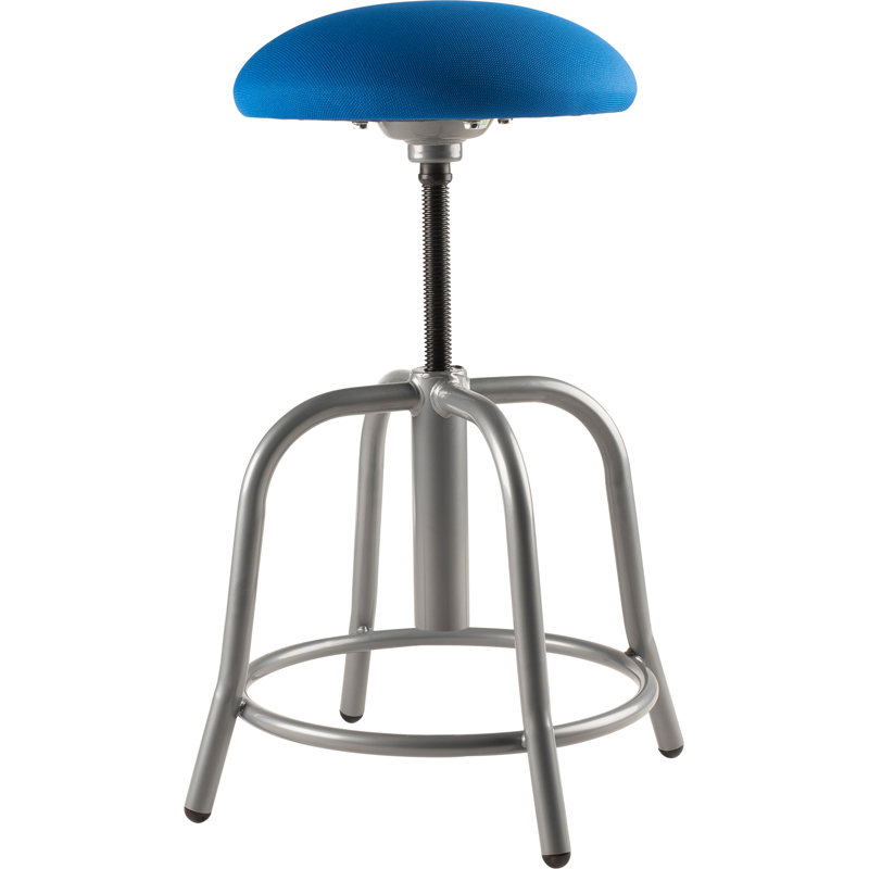 Cobalt Blue and Grey Swivel Lab Stool with Adjustable Height and Footring