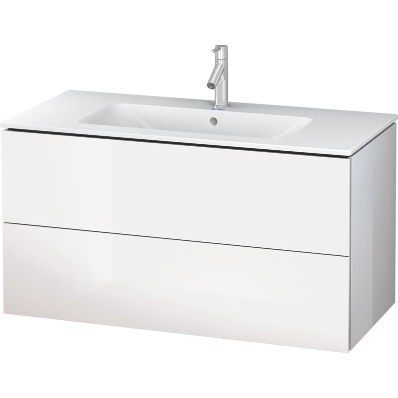 40.13'' White High Gloss Wall-Mounted Single Vanity