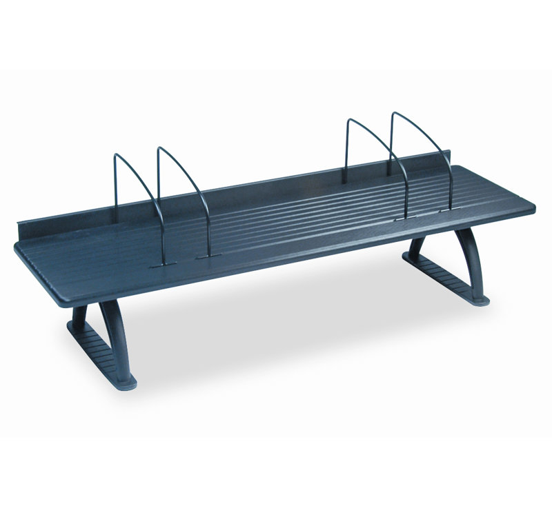 Sleek 42" Black Aluminum and Melamine Desk Organizer with Adjustable Dividers