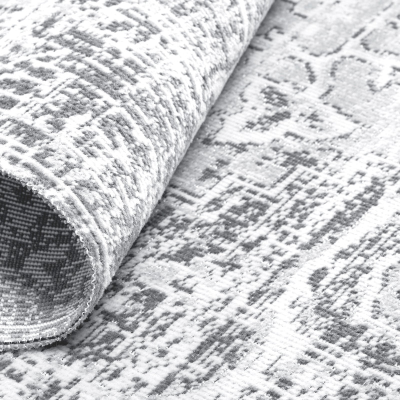 Sofia Fleur Gray Medallion Indoor/Outdoor Area Rug