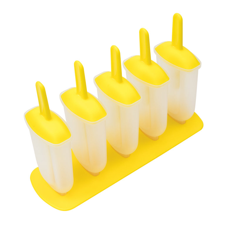 Yellow Classic Popsicle Mold Set with Drip Guards