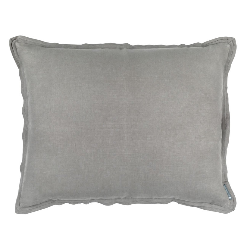 Bloom Feather 20"x26" Light Gray Linen Throw Pillow