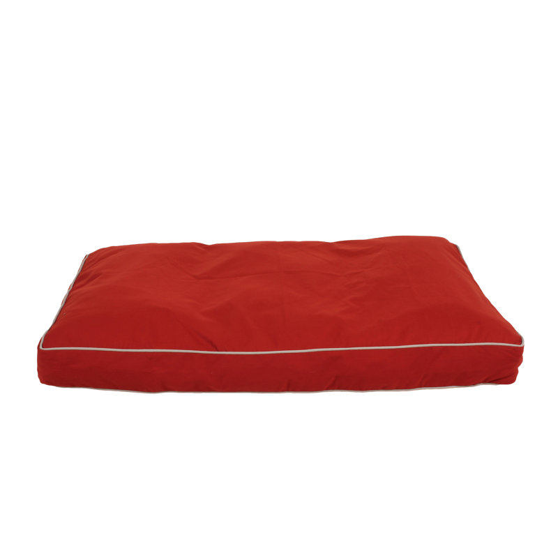 Medium Barn Red and Khaki Cord Memory Foam Pet Bed