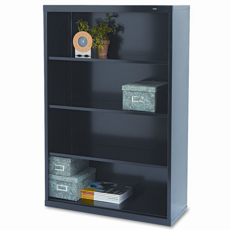 Tennsco Sturdy Black Steel 4-Shelf Adjustable Bookcase