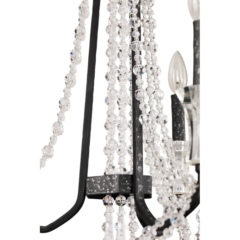 Black Mini Crystal 3-Light Chandelier