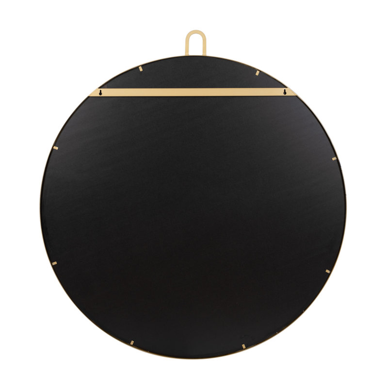 Elegant Gold Stopwatch 43'' Round Metal Wall Mirror
