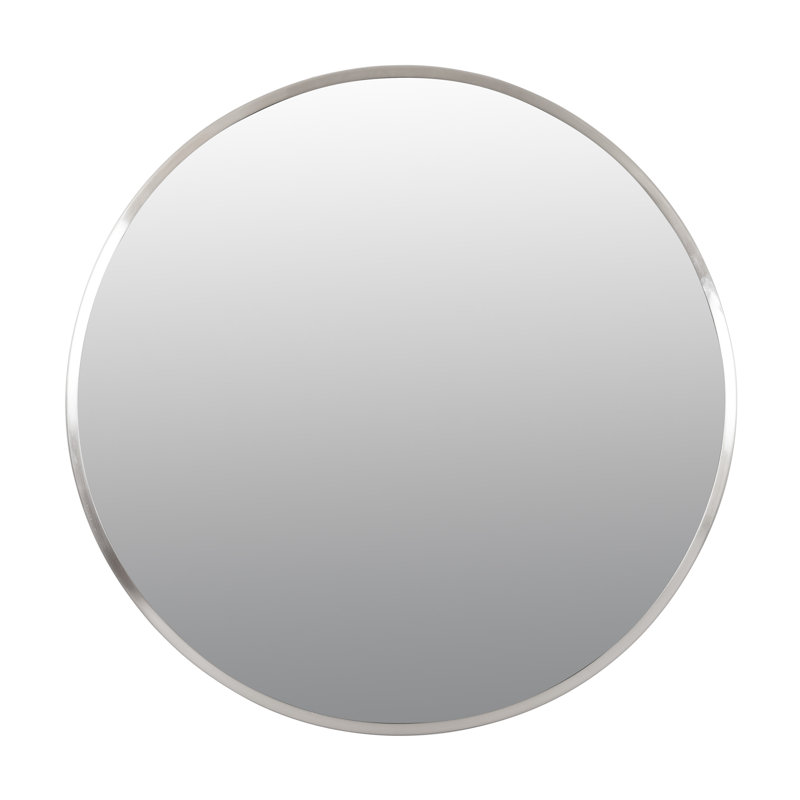 Brushed Nickel 30" Round Wall Mirror