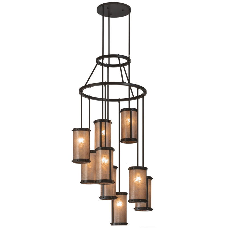 Timeless Bronze 80" Cascading 9-Light Chandelier