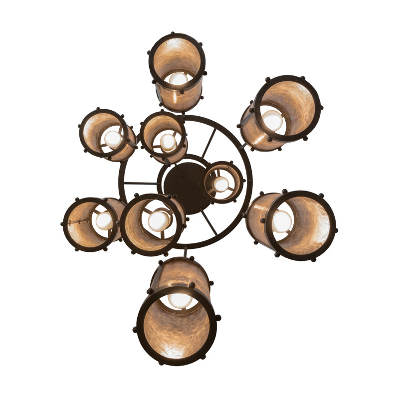 Timeless Bronze 80" Cascading 9-Light Chandelier