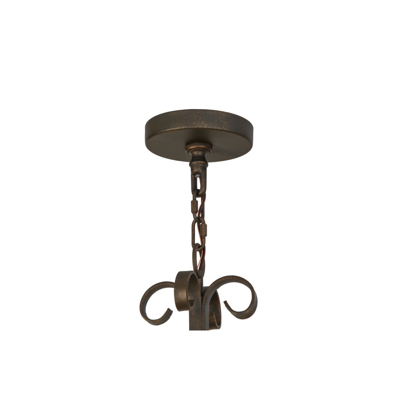 Adrik 8-Light Blackwash Steel Chandelier with Faux Ivory Candlelights