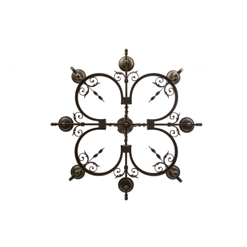 Adrik 8-Light Blackwash Steel Chandelier with Faux Ivory Candlelights