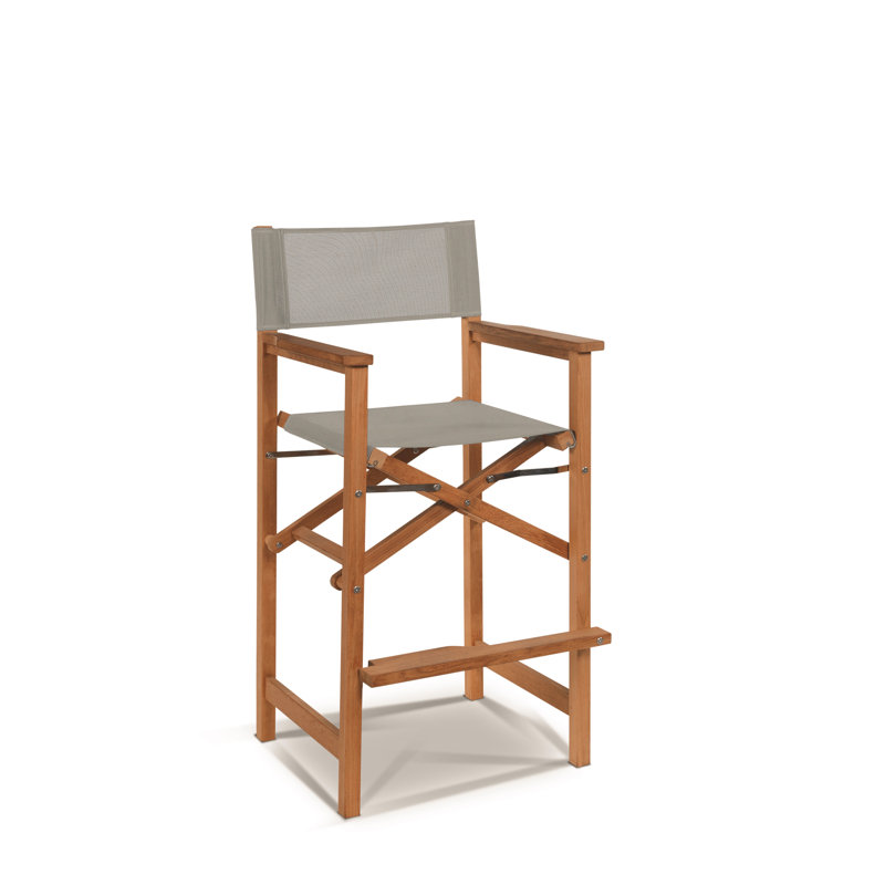 Captain 3-Piece Teak Bar Height Dining Set with Taupe Cushions