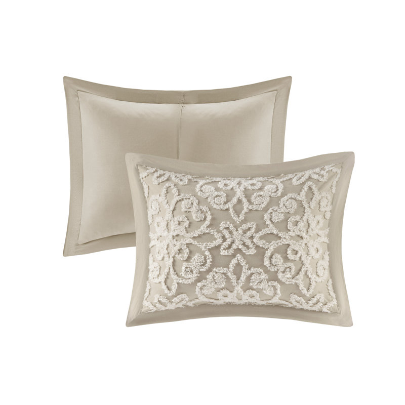 Classic White Cotton Chenille Full Bedspread Set with Medallion Design