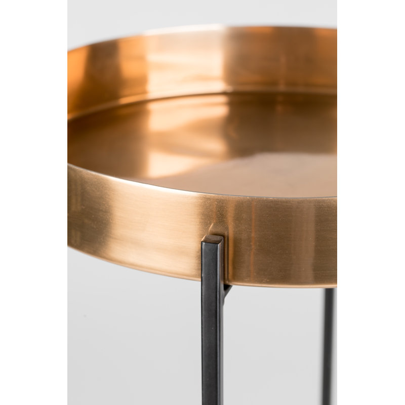 Round Marble and Brass Tray Top End Table