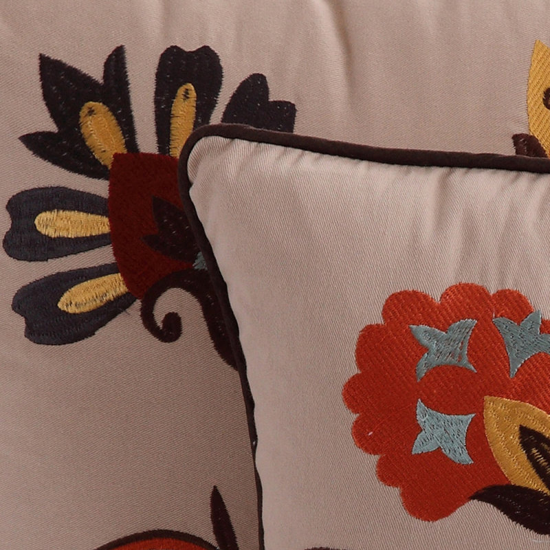 Andorra Multicolor Embroidered Cotton Square Pillow Set
