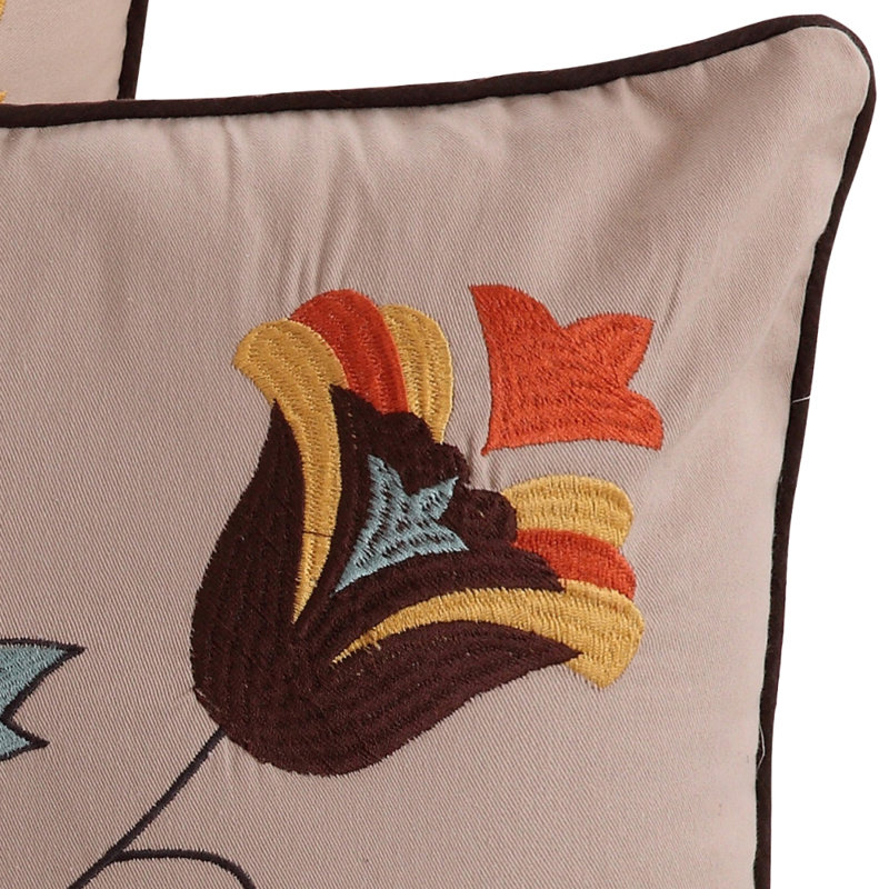 Andorra Multicolor Embroidered Cotton Square Pillow Set