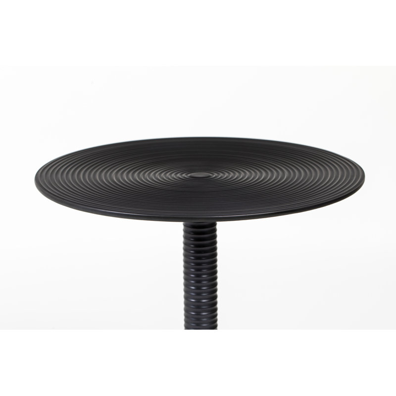 Bold Monkey 15" Round Metal Pedestal End Table - Black