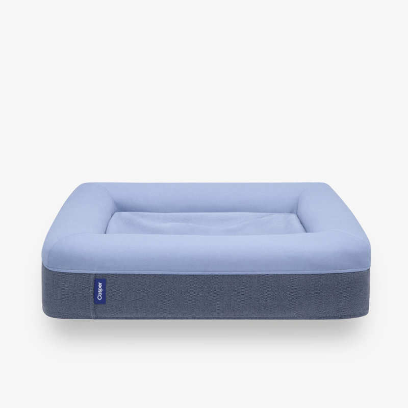 Orthopedic Chew-Resistant Medium Dog Bed in Blue Polyester & Nylon