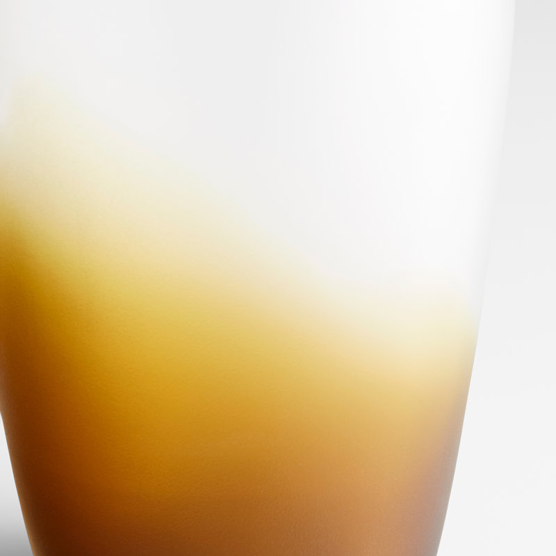 Handmade Gradient Amber and White Glass Table Vase