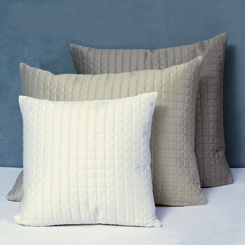 Ivory Cotton Sateen Standard Quilted Sham