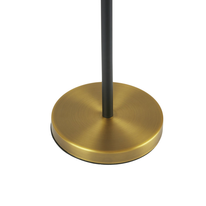Elegant Black and Gold Metal Floor Lamp with Drum Shade