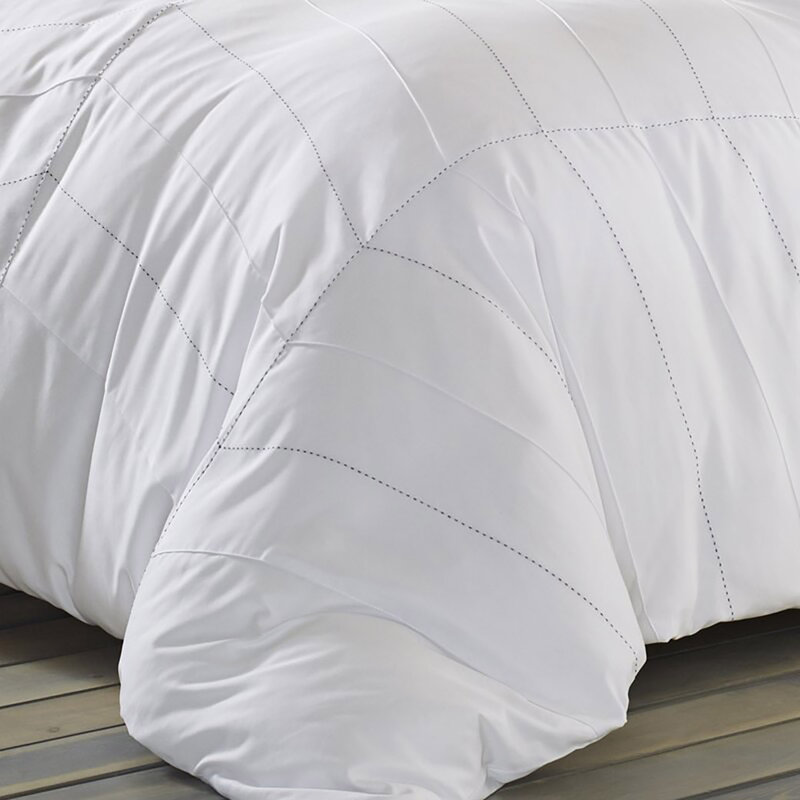 White Chevron Pintuck Full/Queen Duvet Cover Set
