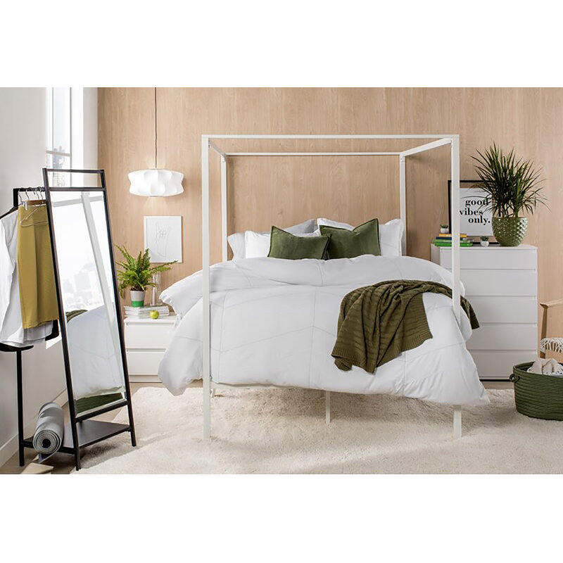 White Chevron Pintuck Full/Queen Duvet Cover Set