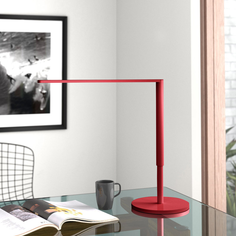 Matte Red Lady7 Cordless LED Desk Lamp with USB Port