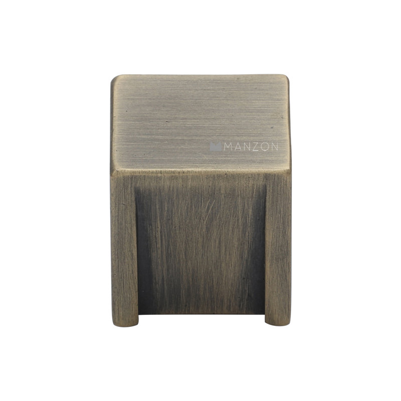 Burnished Brass Square Industrial Cabinet Knob