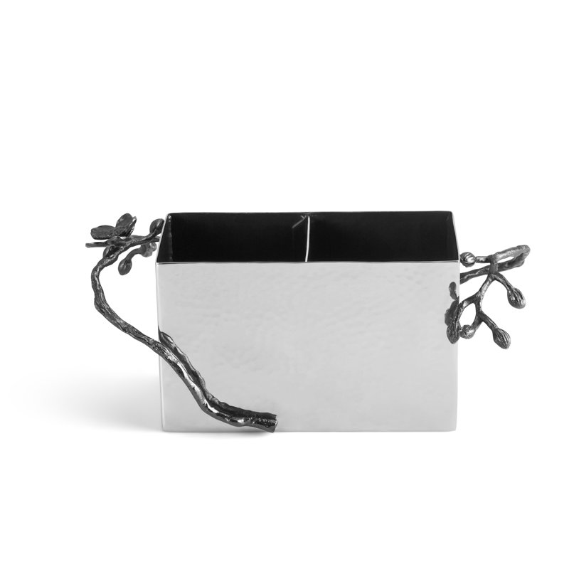Black Nickelplate Stainless Steel Orchid Cutlery Caddy