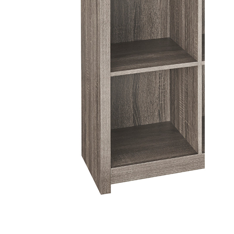 Elegant Weathered Teak 3-Tier Cube Bookcase with Doors