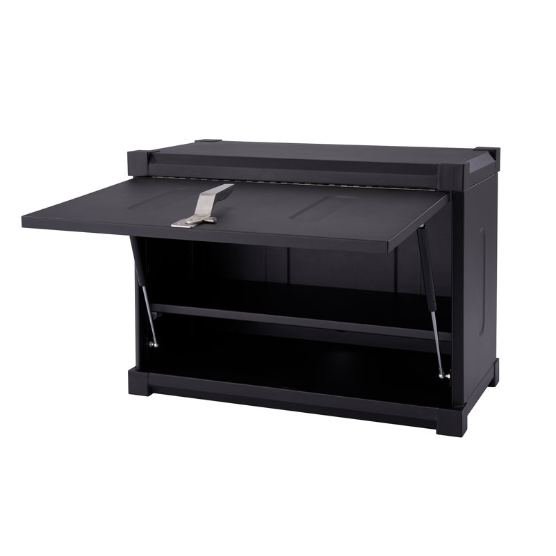 Black Industrial Lockable Cabinet Set with Adjustable Shelving