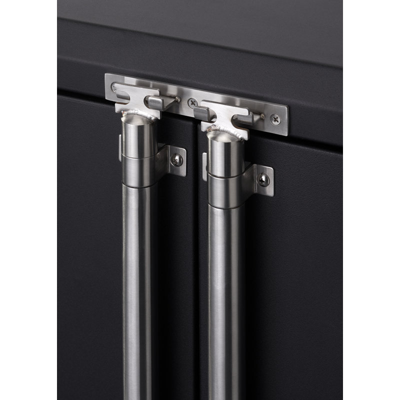 Black Industrial Lockable Cabinet Set with Adjustable Shelving