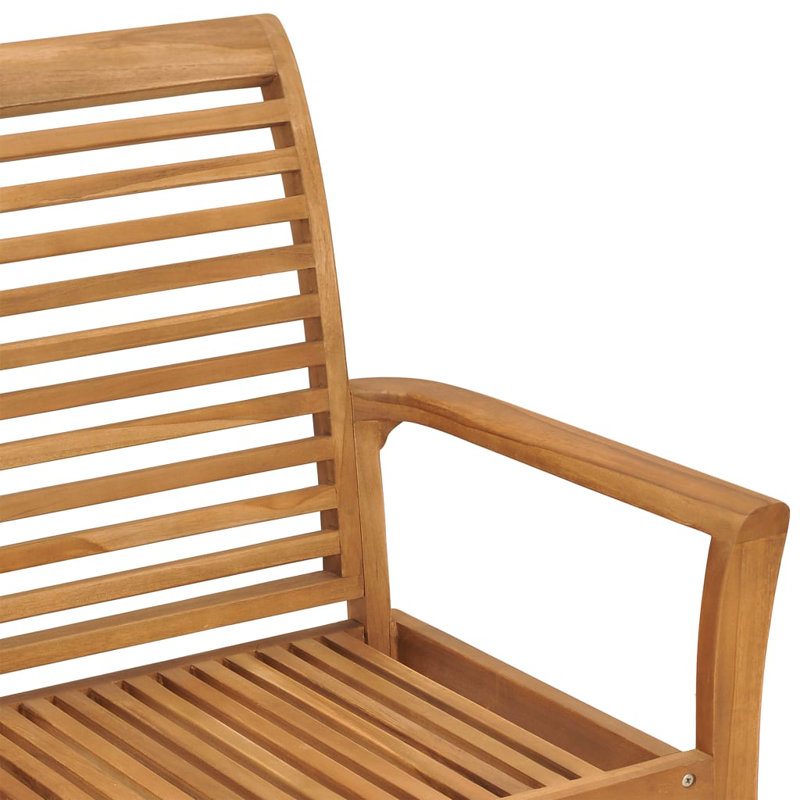 Elegant Teak Wood Patio Bench with Beige Cushion 44.1"