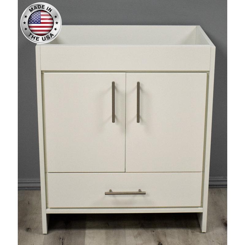 Soft White 30" Freestanding Single Bathroom Vanity