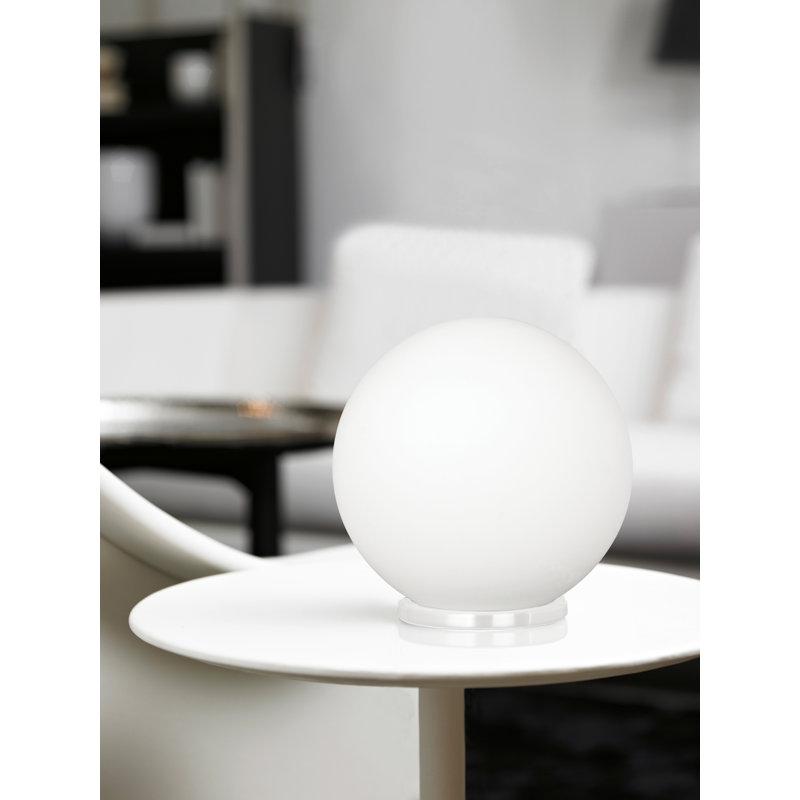 Rondo 8'' White Opal Glass Globe Table Lamp