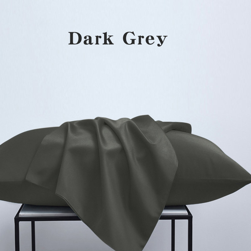 Dark Gray Microfiber Queen Pillowcases with Envelope Closure