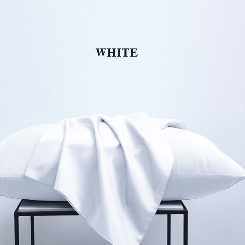 White Microfiber Standard Pillowcase Set with Envelope Closure