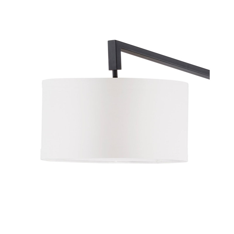 Matte Black Arc Floor Lamp with Marble Base - 75" Height
