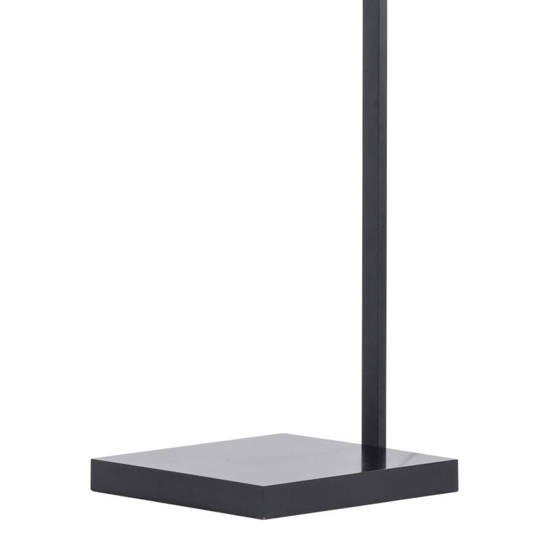 Matte Black Arc Floor Lamp with Marble Base - 75" Height